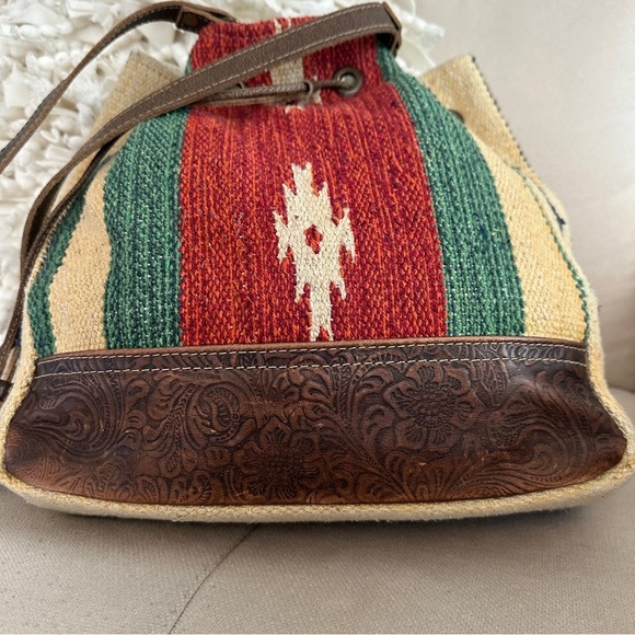 MYRA Bag Radiant Red Bucket Bag Western Cowgirl Boho Purse Large - Picture 5 of 13